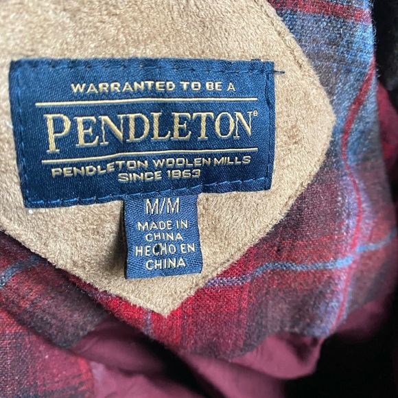 Pendleton Ladies' Fuzzy Sherpa Zip Burgundy Preppy Dark Academia Jacket M - Picture 3 of 16